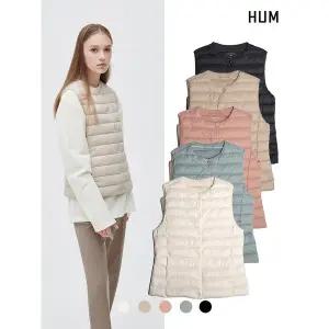 [본사][HUM]여) 라운드넥 덕다운 경량베스트(FHOWCVE541P)