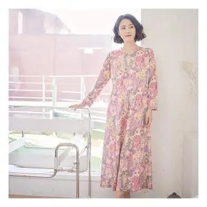 엄마옷 조이마담 H8249 복수초 면 홈웨어 원피스 홈드레스 중년여성의류