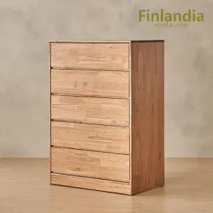 핀란디아 엘렌 원목 빅와이드 5단서랍장