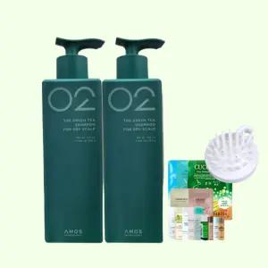 아모스 녹차실감 중건성 샴푸 500g 2개 +랜덤1 약해진두피
