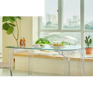 아크릴테이블 북유럽 투명 카페 테라스 발코니 식탁 테이블(사각형) - 62x62cm