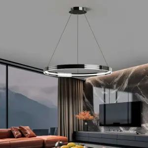 인테리어 조명 식탁 거실 복층 샹들리에 카페 천장등 블랙 - 40cm3색디밍