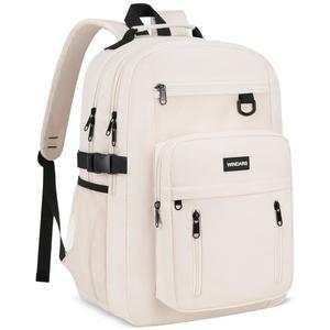 여자 남자 들을 위한 WINDARS 학교 백팩, 귀여운 에스테틱 대학 책가방 17.3인치 노트북 여성 백팩 초등학생부터 고등학생까지 (흰색) 큰 캐주얼 데이팩