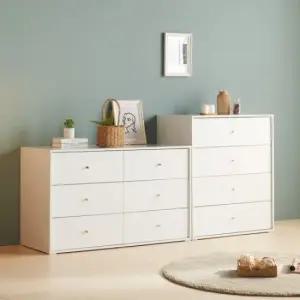 [보루네오] 아르메 퓨어 서랍장 세트(800 4단+1200빅와이드 3단)