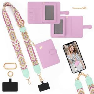 조펜 클립 지갑용 지갑 랜야드, 및 스트랩이 퍼플 여행용 스트랩 이동 있는 여권 색상의 휴대폰용 크로스바디, 홀더, 휴대폰