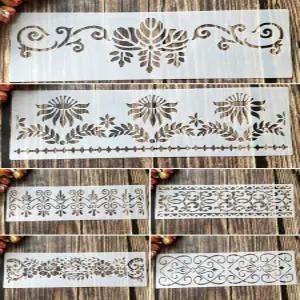 페이스페인팅 스텐실 빈티지 레이스 장식 꽃 패턴 템플릿