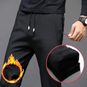 남성하의 기모안감 겨울용 따뜻한 일자바지 밴딩팬츠