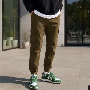 스판 면 카고 조거팬츠 (7color M-3XL) 밴딩 건빵 사계절 카키