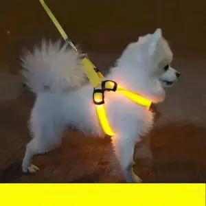 강아지 LED 야광 USB 충전식 가슴줄 반려견 목줄 밤산책 야간산책 공원산책 하네스