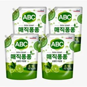 2+2 ABC 매직퐁퐁 주방세제 리필용 2.1L, 4개입