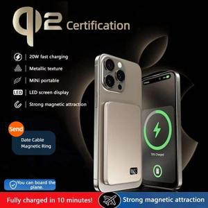 진정한 20000mAh 휴대용 마그네틱 무선 전원 은행 PD22.5W iPhone Samsung 용 Magsafe 외부 배터리 Qi2 고