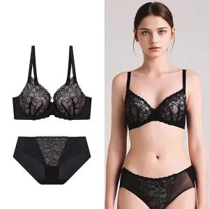 [하프클럽/에블린]에블린 헴팬티세트 로맨티크_투톤 노와이어 (블랙 스킨) MIX EBBRFA425H