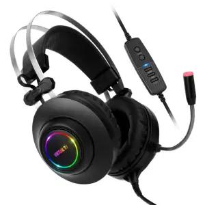 앱코 N550 ENC 가상 7.1 RGB 진동 노이즈 캔슬링 마이크 3D 초경량 게이밍 헤드셋 블랙