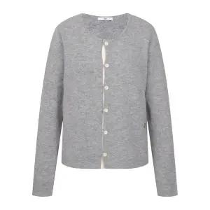 갤러리아 [르샵블랑] 라운드넥 긴팔 단작배색 니트 가디건 L2F45KCD090