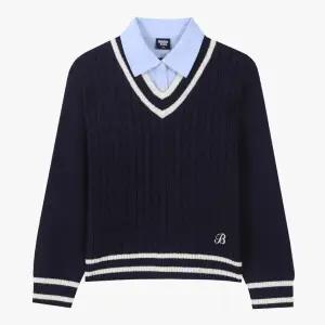 [롯데백화점]인디고뱅크키즈 셔츠 레이어드 스웨터 IKKA25W01