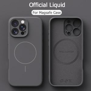 Magsafe 무선 충전 자기 케이스 용 기존 액체 연질 실리콘 iPhone 16 Plus 15 14 13 12 Pro Max 11 커버