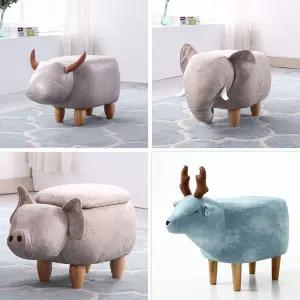 코뿔소 스툴 동물 애니멀 디자인 의자 스토리지 원목 수납함 animal stool