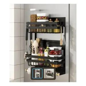 (무료배송) 올인원 키친타올걸이 냉장고 자석 수납 선반 2단 대형