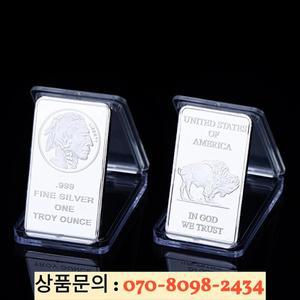 특별한 모양의 미국산 양각 은괴 인도산 플라스틱 케이스 사각형 기념 블록 코인 컬렉션