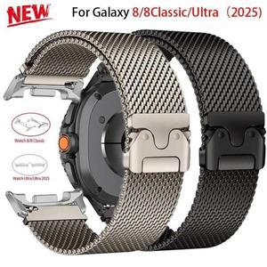 삼성호환 갤럭시 호환 시계 8/8 클래식 46mm 스테인레스 스틸 밴드 울트라 2025 스마트 워치 액세서리 용