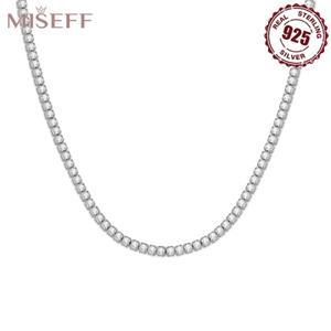 MISEFF 2025 새로운 925 스털링 실버 간단한 테니스 목걸이 지르콘 여성 저녁 파티 생일 선물 쥬얼리