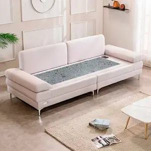 [명품의료기][협탁+전용패드 증정] 온열소파 빅토리아SF 패브릭 그린칠보석 돌소파