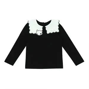 [프랜치캣](광주신세계)블랙고양이카라티셔츠 Q45DAT160B1