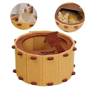 온천 느낌의 고양이 둥지, 반밀폐형 넓은 공간 펠트 새끼 고양이 침대, 내마모성 고양이 집, 숨는 동굴, 애