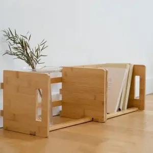 아트박스/마전동상회 데스크정리 원목책장 길이조절 틈새 책장 책꽂이