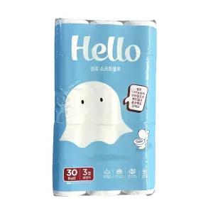 천연펄프 무향 무색 무형광 3겹 롤 화장지 30롤