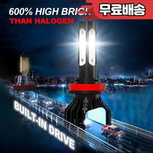 2pcs H13 LED 자동차 헤드라이트 전구 25000LM 높은 빔 램프 12V 4면 COB 360 학위 조명