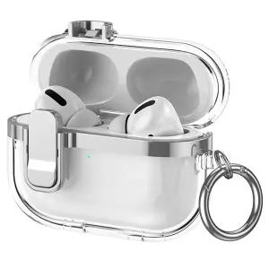 에어팟 프로3세대 투명 컬러 도금 락 잠금 카라비너 키링 케이스