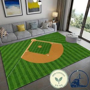 모던 야구장 패턴 영역 러그 편안한 그린 카펫 거실 주방 홈 데코