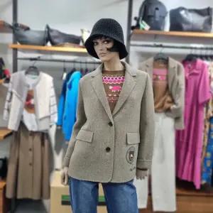 베네통/애플아울렛/알파카 혼방 헤링본 모직 자켓/BAJKA2561