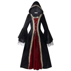 컬러풀 하우스 여성 중세 티 파티 드레스 빅토리아 시대 버블 슬리브 벨벳 하이 웨이스트 롱 벨트와 장갑