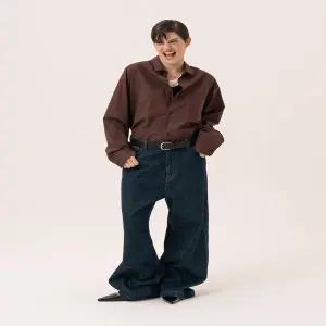 [에데닉] EZF2BL03BN (브라운) 포켓 오버핏 셔츠