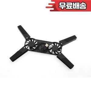 고 휴대용 노트북 쿨러 접이식 이중 팬 USB 전원 7-15인치 저소음 스탠드