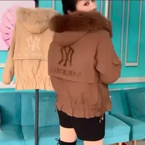 기모 더하기 솜저고리 솜옷 신상 겨울 헐렁헐렁 짧은 패션 털넥 면복 극복 외투 왕홍