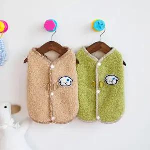 다온 강아지 뽀글이 겨울옷 후리스 조끼 하네스