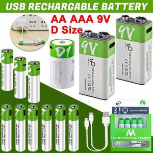 충전식 AAA/AA/9V/C2/D1 배터리 리튬 이온