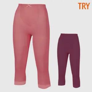 신축성 있는 순면 40수 여성 내복바지 8부 레이스 보온 동 내의 하의