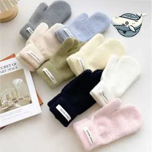 겨울용 부드러운 손보호 벙어리장갑 컬러풀 패션 겨울반장갑