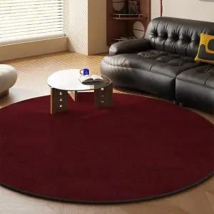 와인 러그 빨간색 카페트 대형 80x80cm 거실 원형