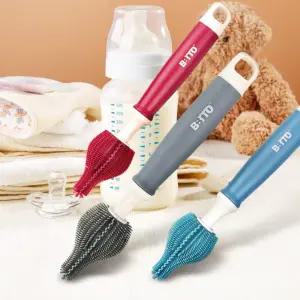 빈틈없는 실리콘 젖꼭지 브러쉬 뾰족한 젖병 세척 솔 이유식준비물 청결한