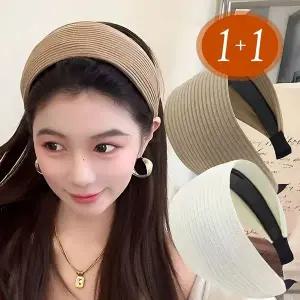 1+1 여자 두꺼운 와이드 넓은 머리띠 니트 헤어밴드 여성헤어밴드