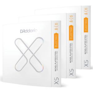 다다시오 일렉트릭 기타 줄, XS 니켈 코팅, XSE1046-3P, 레귤러 라이트 게이지 10-46, 6현 세트, 3팩