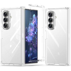 갤럭시 Z 폴드 7 케이스에 호환되며 힌지 보호 기능이 있는 풀 커버 충격 방지 슬림 폰 케이스 투명 5G (클리어)