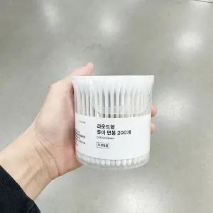 자주 라운드형 종이 면봉 200개