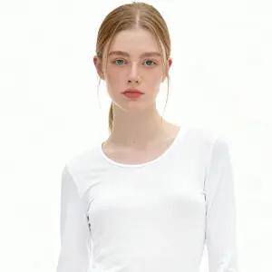 제임스딘 히트엔진 여성 발열 내복 상의 스판 여자 겨울 긴팔 내의 윗도리 티셔츠 흰색 화이트 WIB009