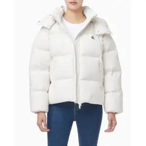 캘빈클라인 진 여성 글로시 립스탑 미드 랭스 후드 다운 47D568G